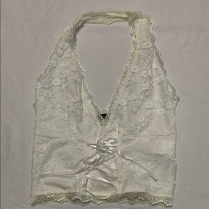 ROMWE White Lace Chemise
